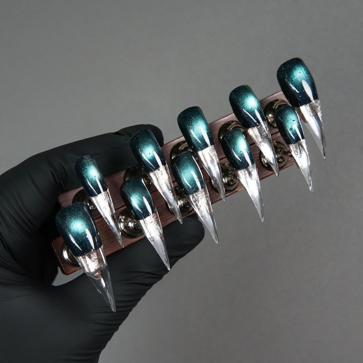 Stiletto Press-On Nail Kit with Glitter and Ombre Finish