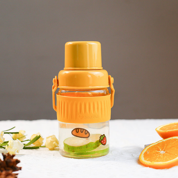 Ladies trendy glass drinking bottle with practical silicone protection Stornfield