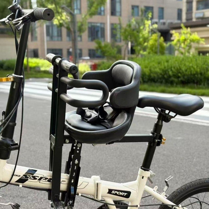 padded child bike safety seat with high back and five-point harness Stornfield