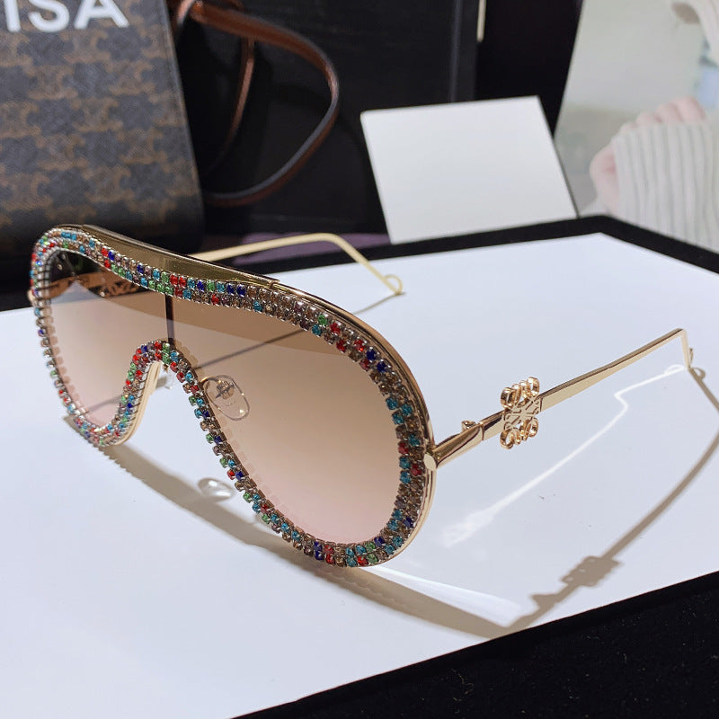 Women's Glamorous Oversized Sunglasses with Rhinestone Accents Stornfield