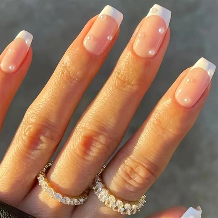 Elegant French Tip Press-On Nail Art