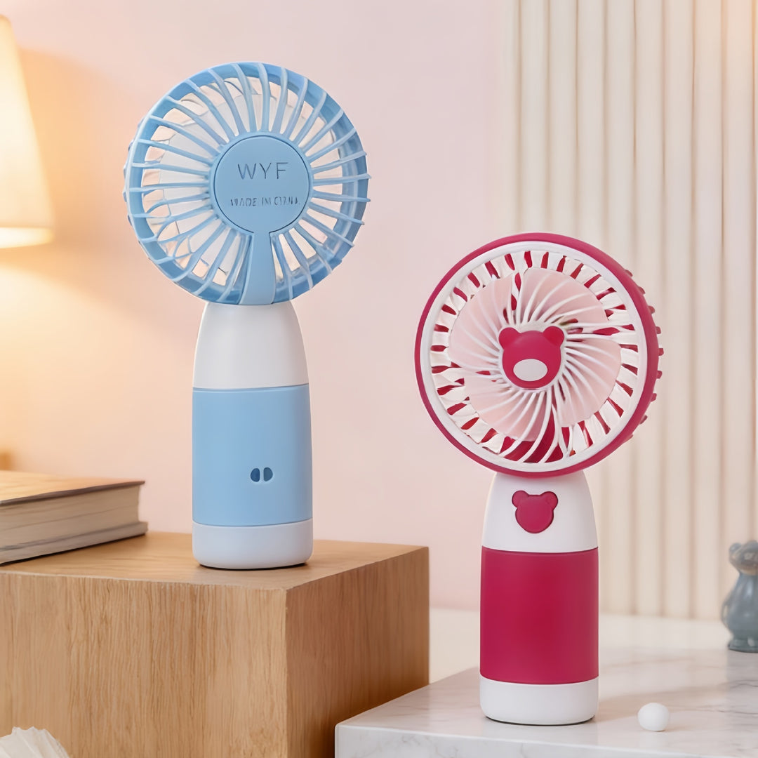 Ladies Portable Hand Fan with Cute Bear Design Stornfield