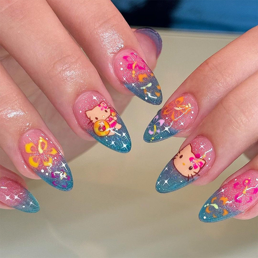 Artistic stiletto nails with playful design Stornfield