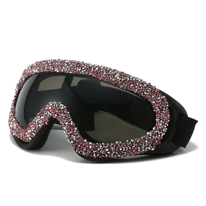 Ladies sporty ski goggles with glamorous crystal embellishments Stornfield