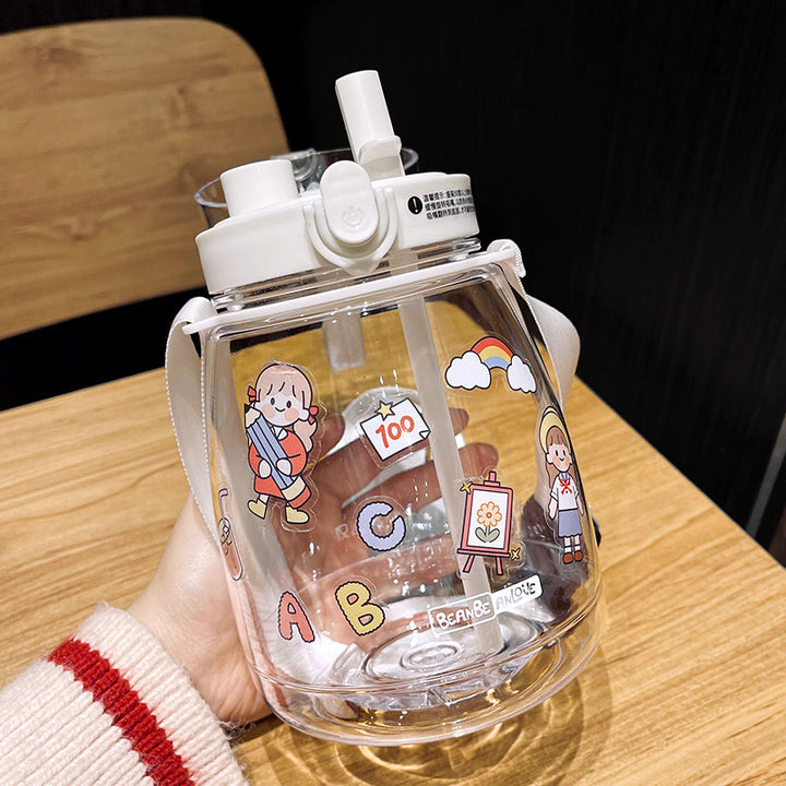 Women Glass Drinking Bottle with Secure Lid Stornfield