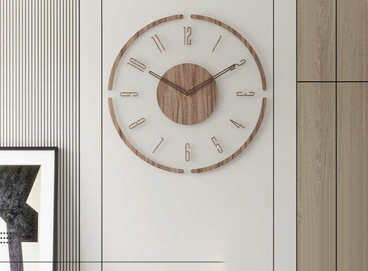 Nordic Silent Wall Decoration Clock Made of Real Wood, 35 cm | Silent and Stylish | Stornfield