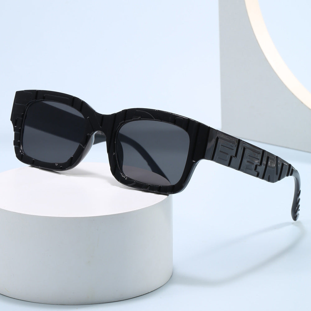 Women's fashionable square sunglasses with textured frame and UV protection Stornfield