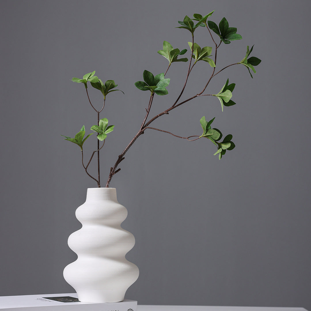 Modern Minimalist Ribbed Ceramic Vase
