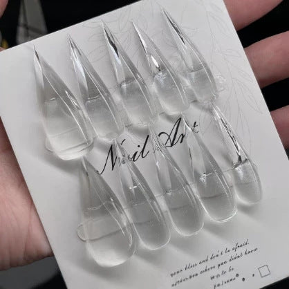 Stiletto-Shaped Clear Nail Tips