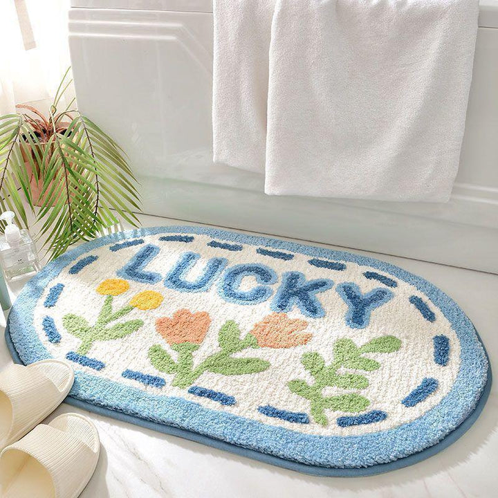 Plush Cartoon Bunny-Themed Area Mat