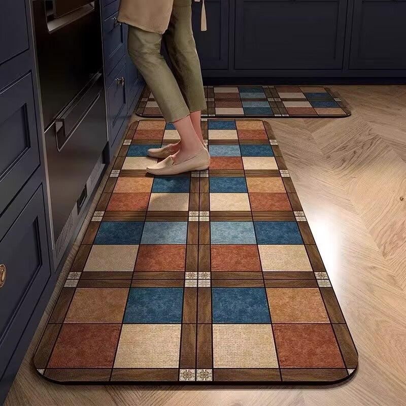 Vintage-Inspired Comfort Kitchen Runner Mat