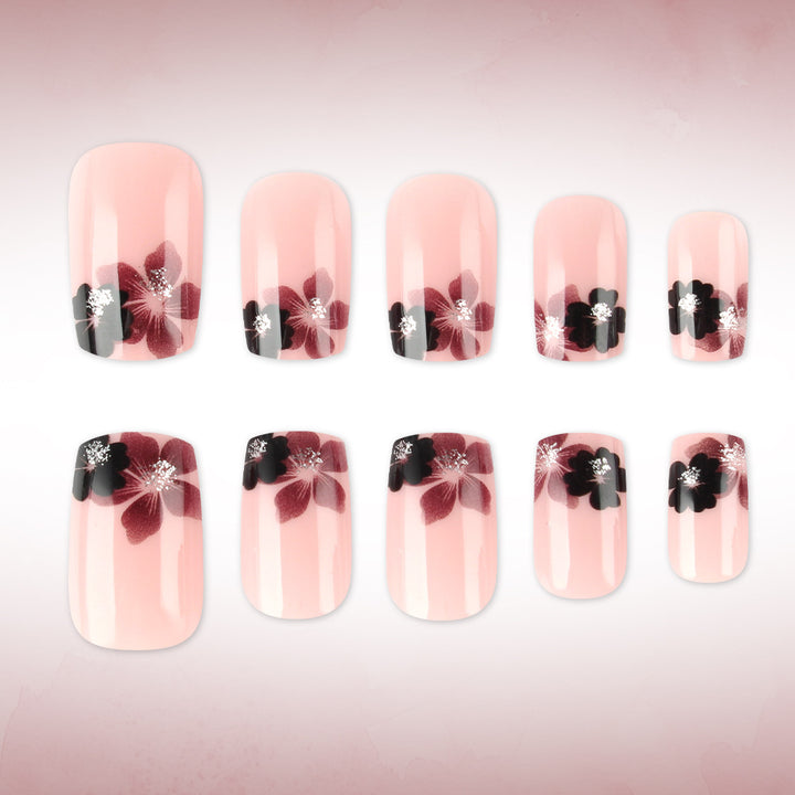 Elegant Floral Acrylic Press-On Nails Stornfield