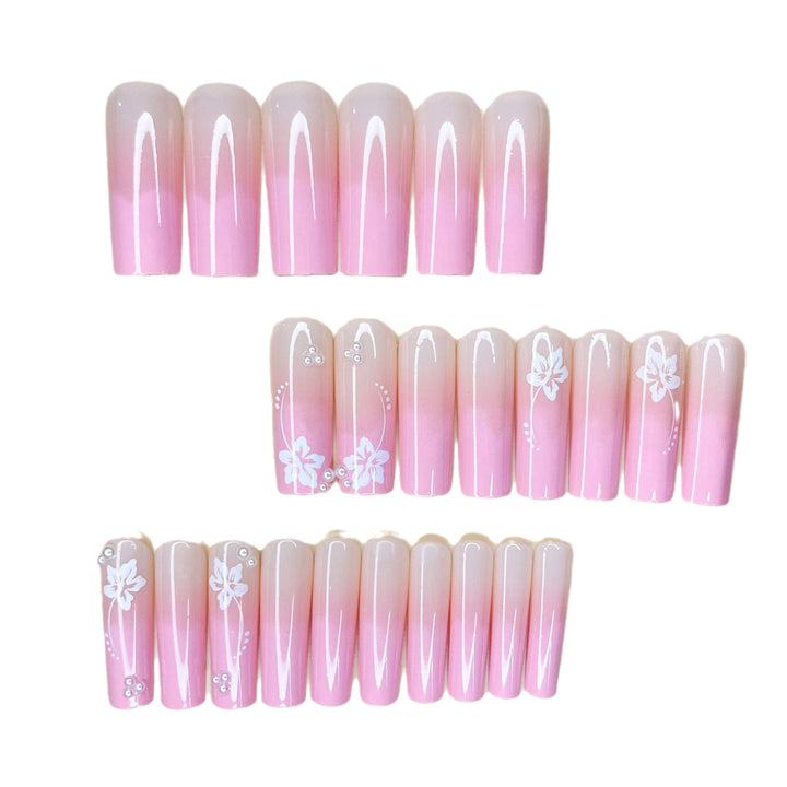 Floral Glitter Nail Extensions Stornfield