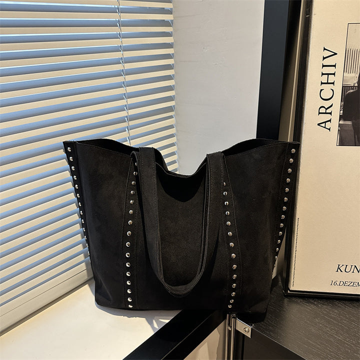 Chic Studded Suede Tote Bag Stornfield