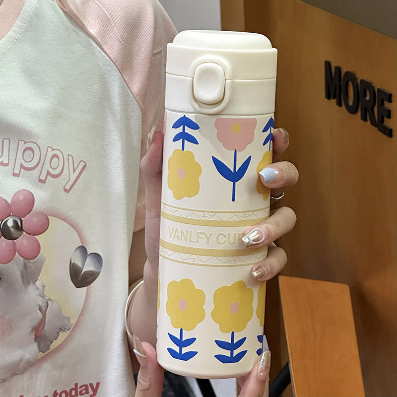 Ladies Insulated Bottle with Cute Floral Pattern Stornfield