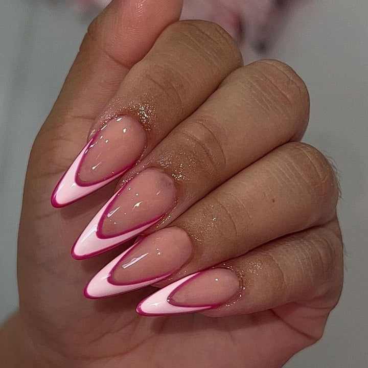 Elegant Stiletto French Tip Press-On Nails Stornfield