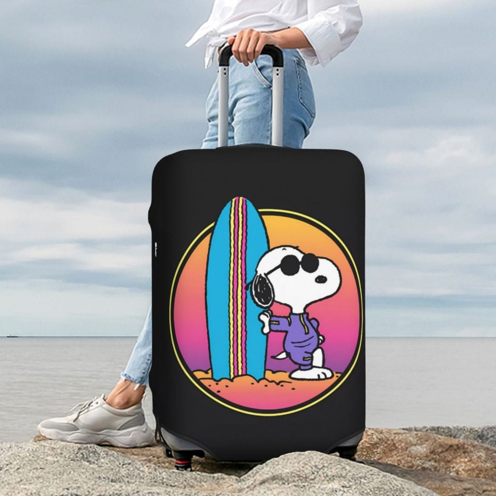Unisex nano elastic suitcase cover with durable stretch material, zip opening and contrasting comic print Stornfield