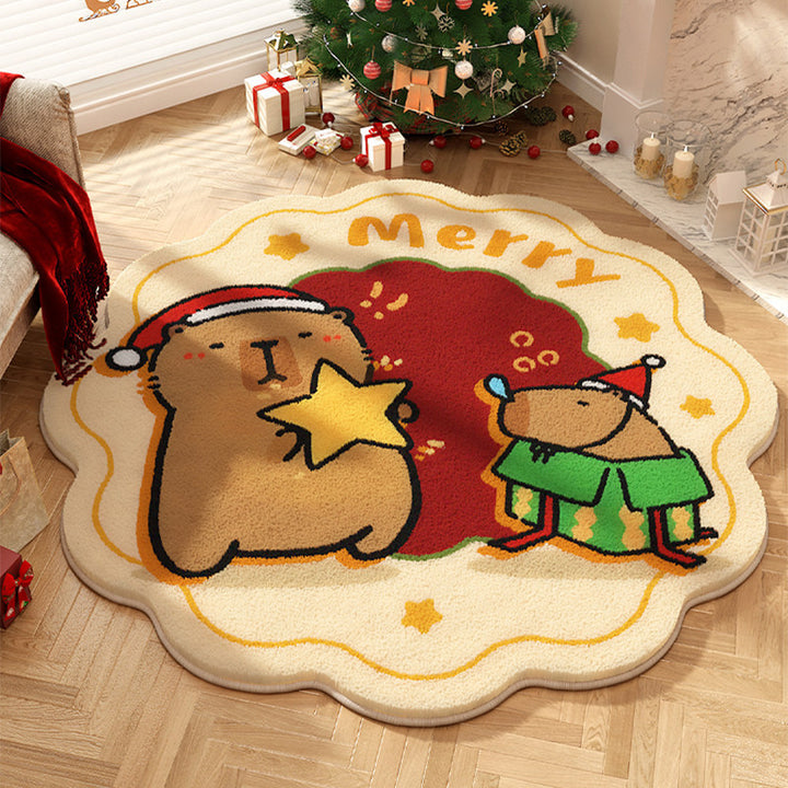 Cartoon Christmas Themed Area Rug