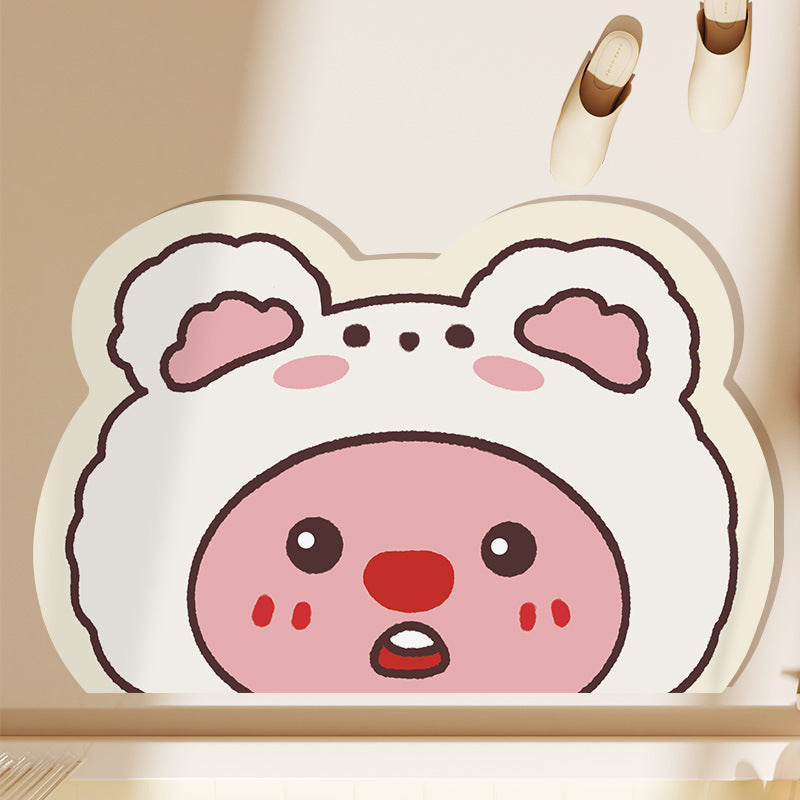 Cute Cartoon Cheese-Shaped Bath Mat