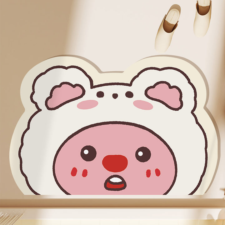 Cute Cartoon Cheese-Shaped Bath Mat