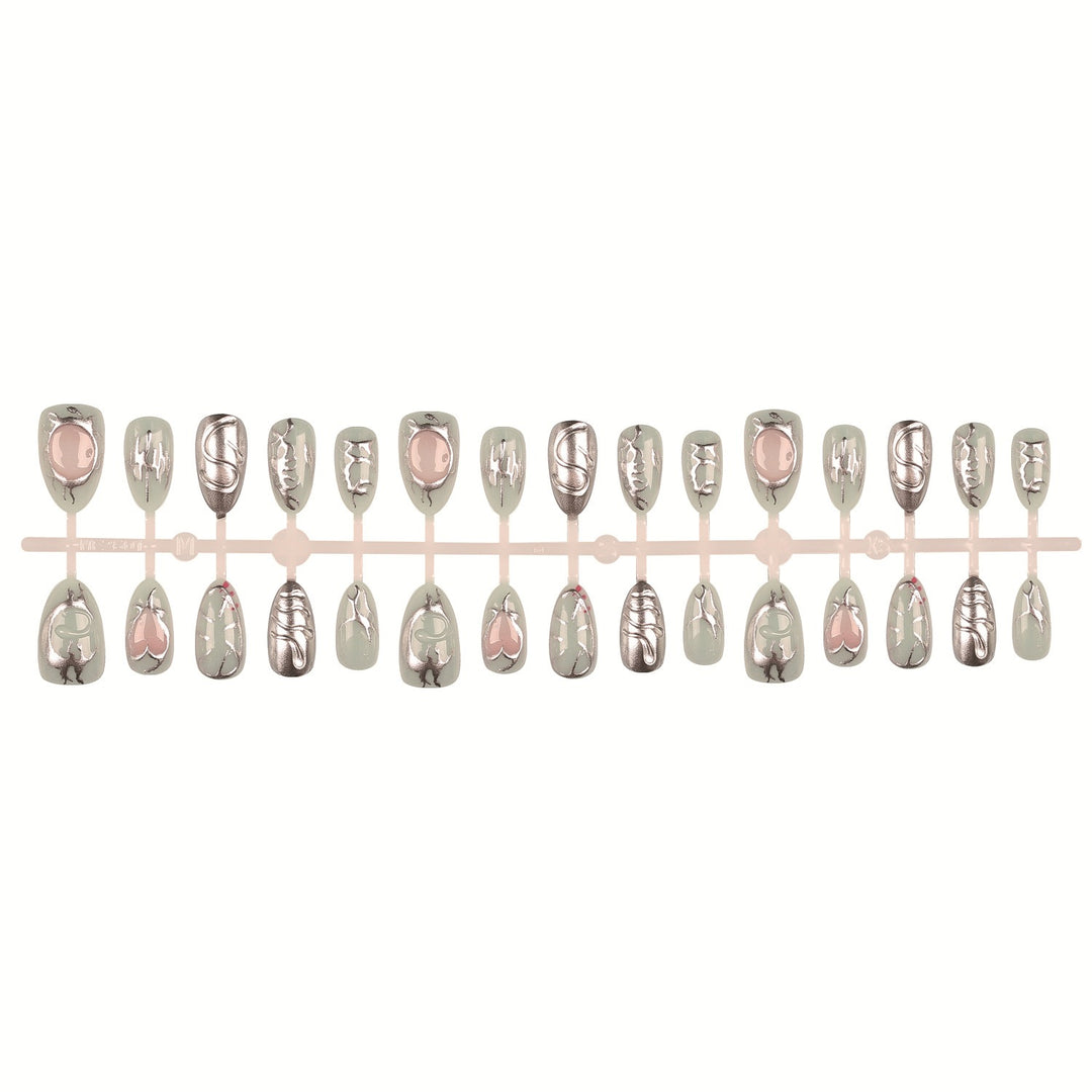 Artistic Metallic Press-On Nails