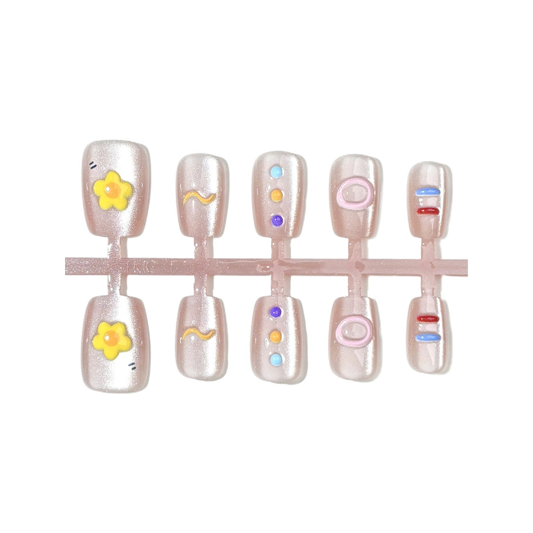 Decorative Floral-Design Press-On Nails