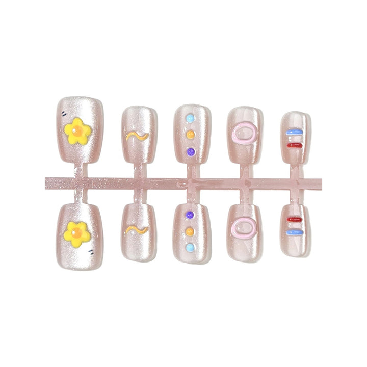 Decorative Floral-Design Press-On Nails