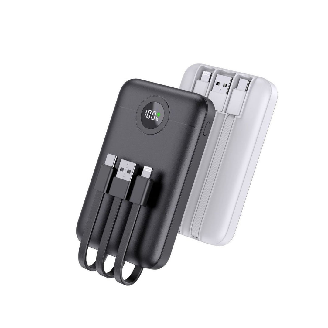 Portable power bank with intelligent cable management and LED charging status display Stornfield