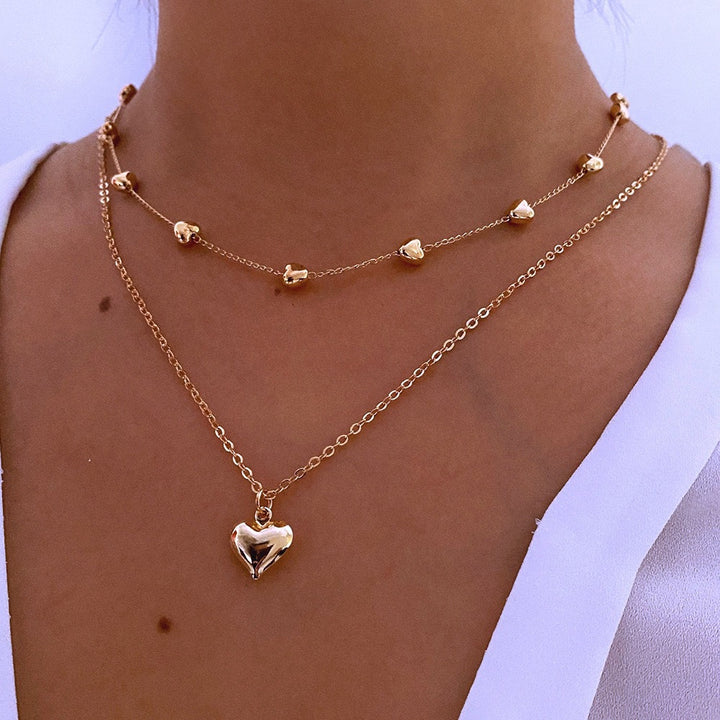 Layered Heart Charm Necklace Stornfield