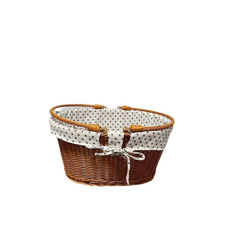 Ladies Elegant Braided Basket with Removable Fabric Insert Stornfield
