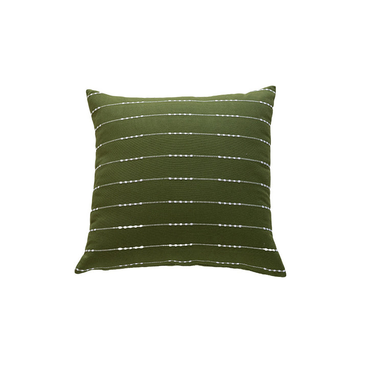 Structured Striped Velvet Cushion