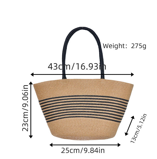 Beach bag with elegant stripe pattern and sturdy shoulder straps Stornfield