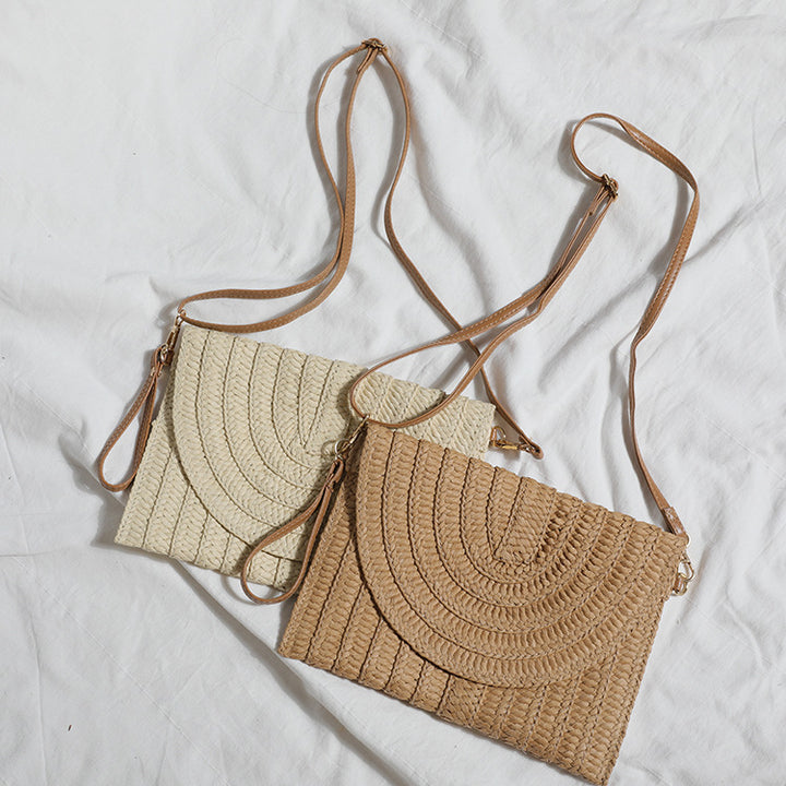 Handbag Made of High-Quality Woven Straw with Elegant Flap Closure Stornfield