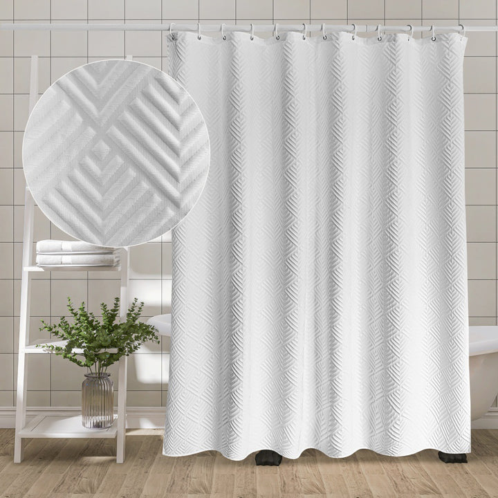 Textured Waterproof Shower Curtain Stornfield