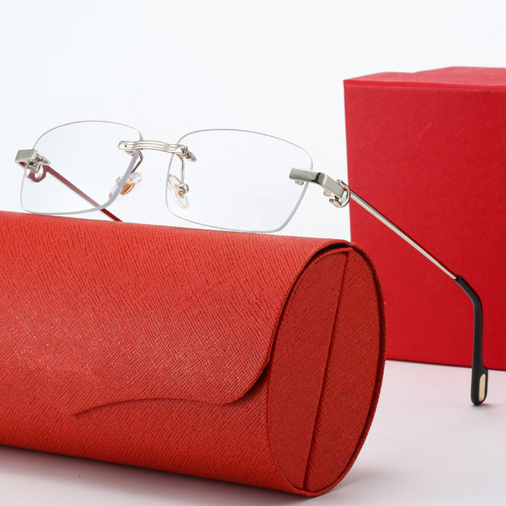 Women's fashionable rectangular sunglasses with delicate metal frame Stornfield