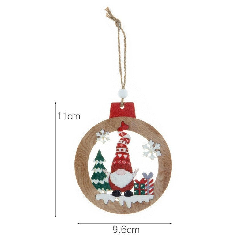 Festive Wooden Christmas Ornament Set