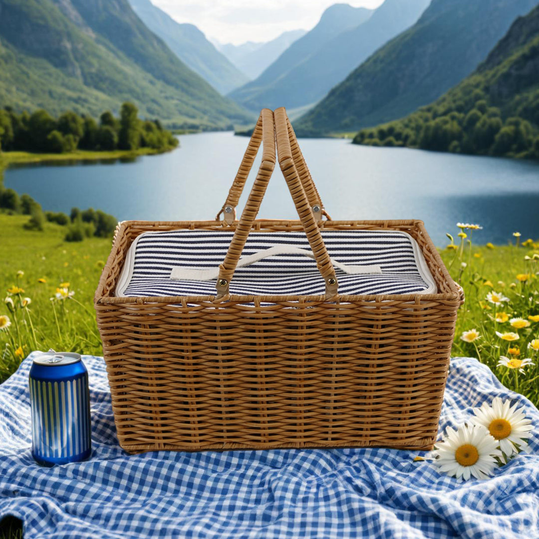 Women’s picnic basket with insulated inner pocket and stylish design Stornfield