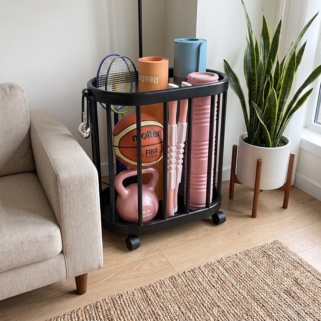 Vertical Rolling Sports Gear Organizer Rack