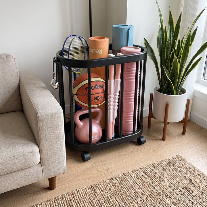 Vertical Rolling Sports Gear Organizer Rack