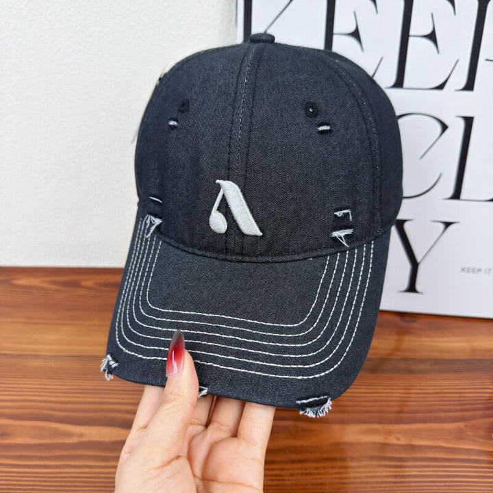 Men's Distressed Denim Style Cap Stornfield