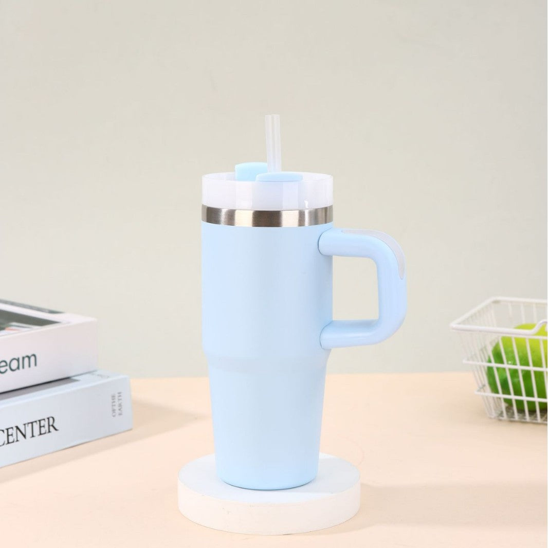 Unisex noble insulated cup with practical straw Stornfield