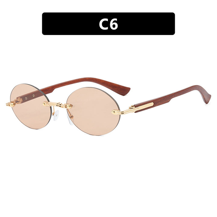 Women's round sunglasses with elegant wooden frame and UV protection Stornfield