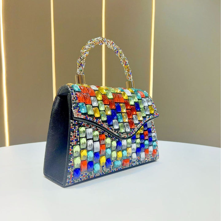Colorful Rhinestone Evening Handbag