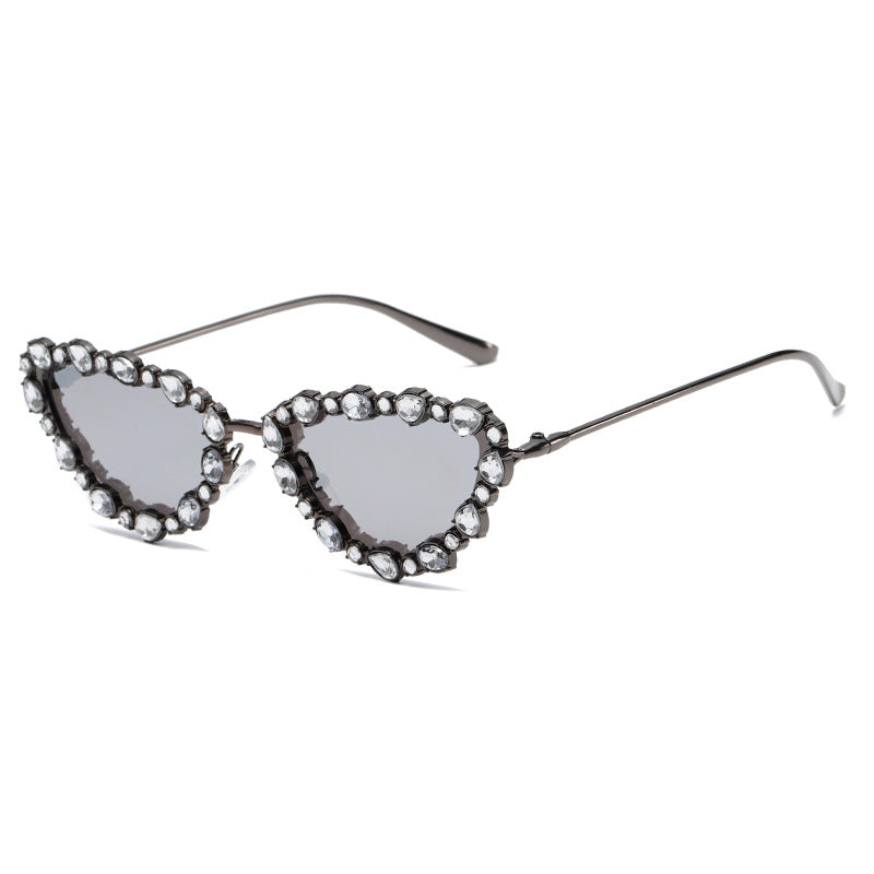 Women's Heart-Shaped Designer Sunglasses with Glamorous Crystal Frame Stornfield