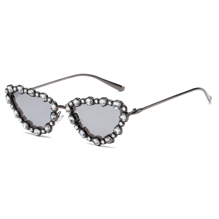 Women's Heart-Shaped Designer Sunglasses with Glamorous Crystal Frame Stornfield