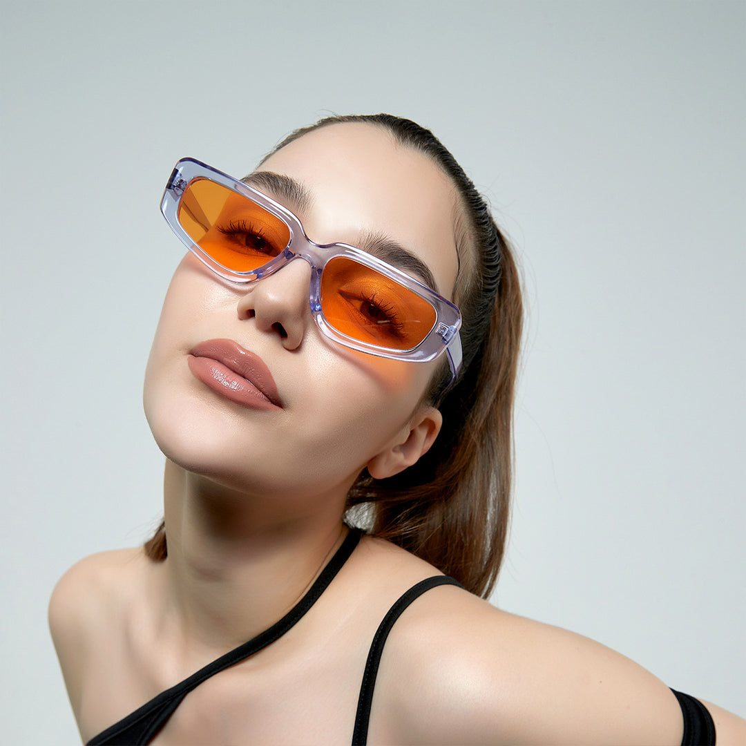 Women's stylish square sunglasses with modern high-gloss plastic frame Stornfield