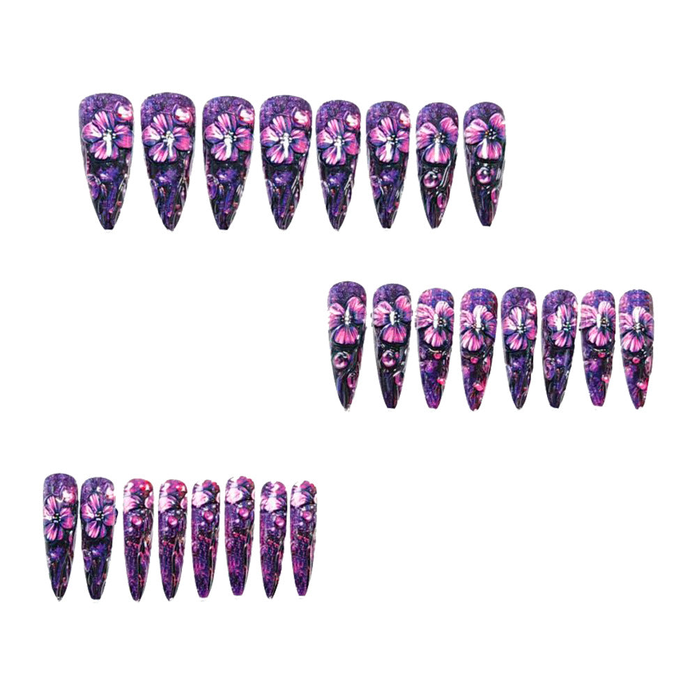 Luxury Flower Design Artificial Nails Stornfield
