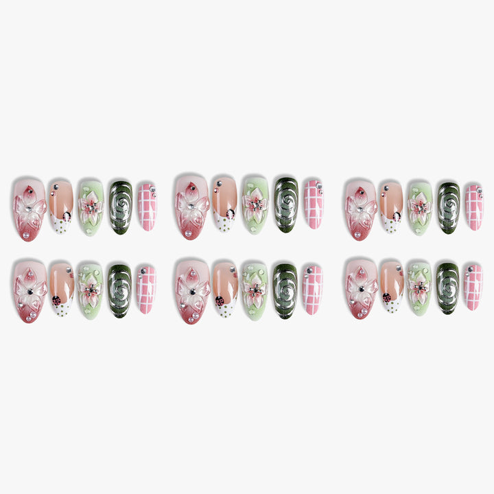 Artistic Floral Design Press-On Nail Set Stornfield