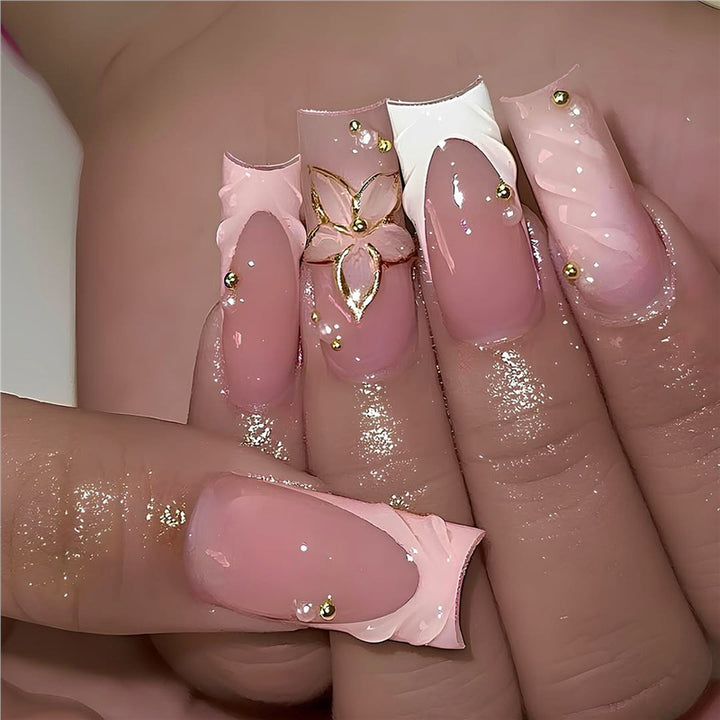 Artistic Floral Design Press-On Nail Art Stornfield