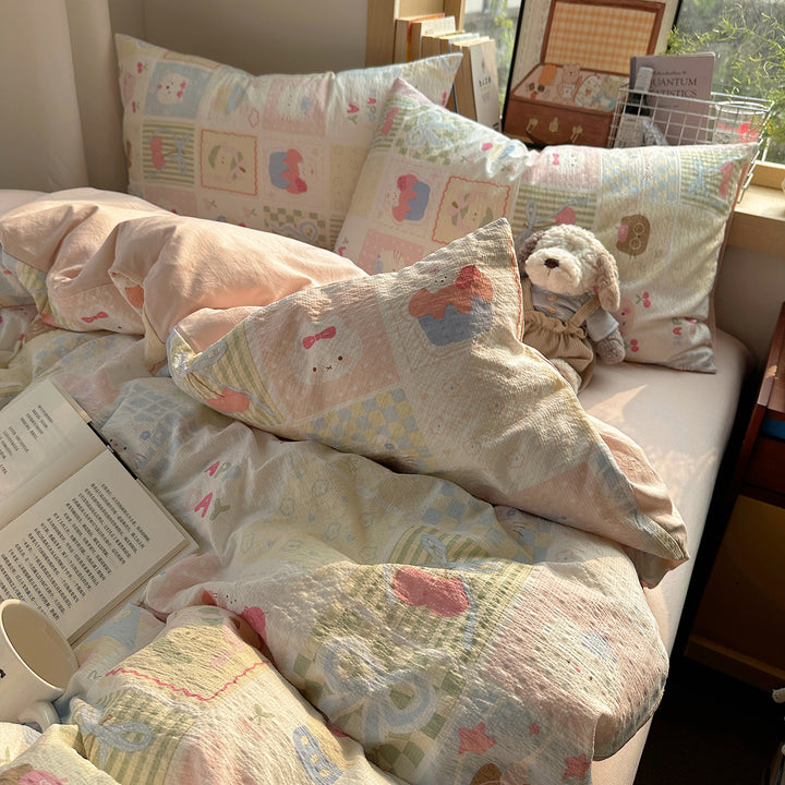 Playful Cartoon Dog Themed Bedding Set